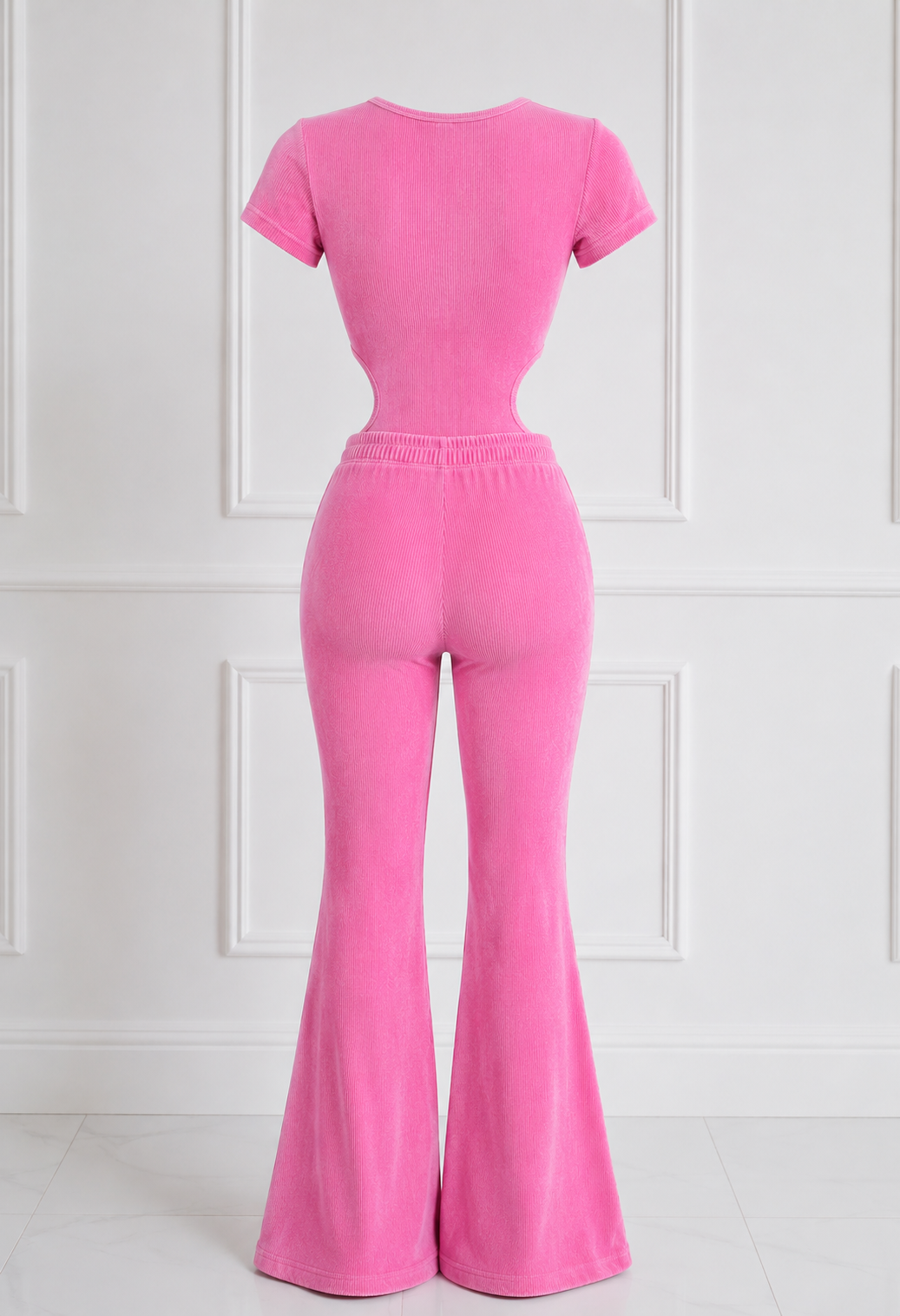 Pink Velvet Flare Set