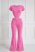 Pink Velvet Flare Set
