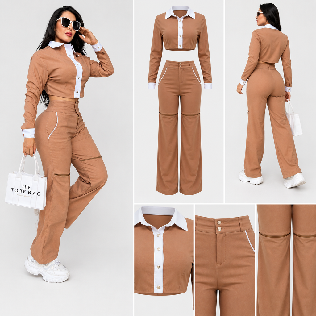 Mocha Elegance Two-Piece Set