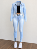 Sky Blue Denim Set